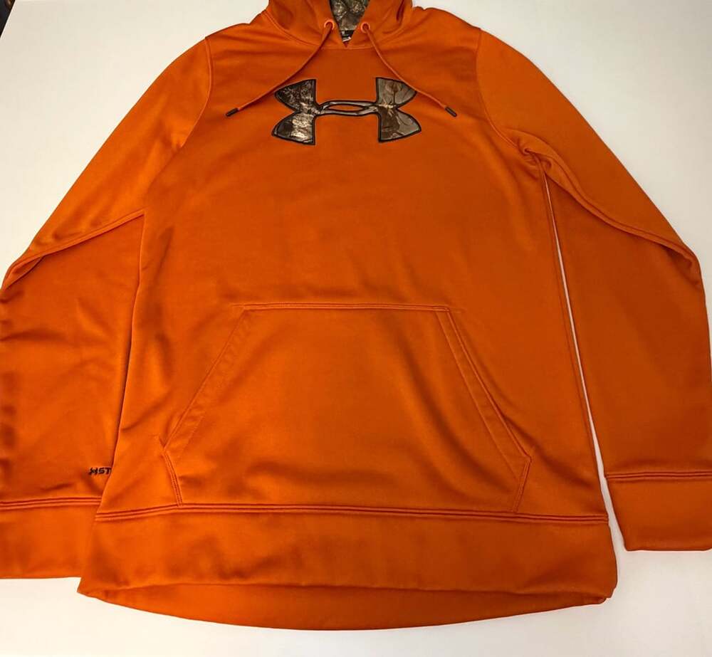 Under Armour Storm Hoodie Size MD Tall Orange Camo Pullover Sweatshirt
